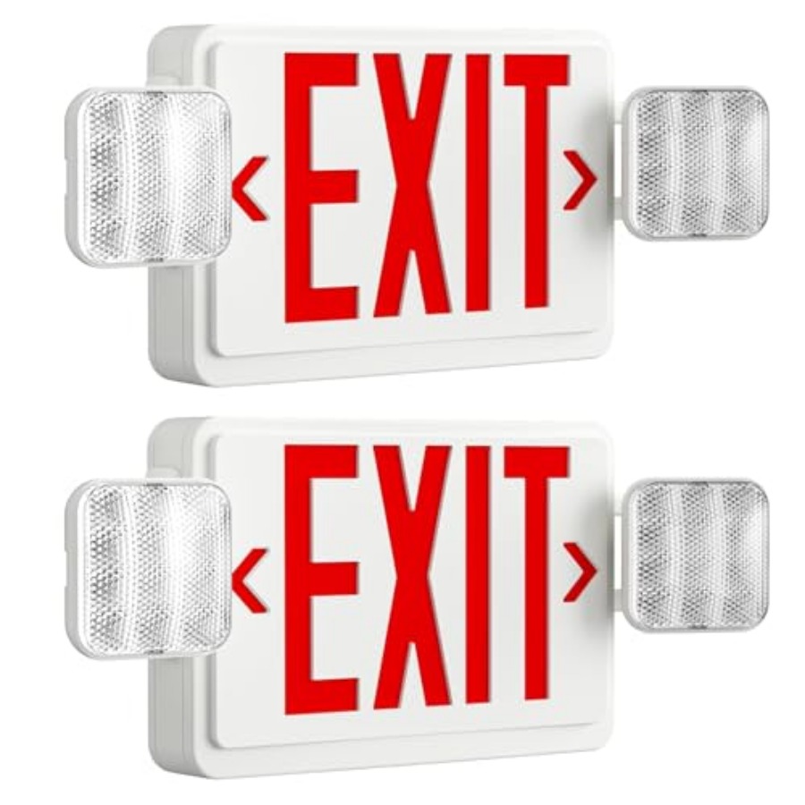 Emergency Exit Sign - ป้ายไฟ LED ทางออกฉุกเฉินพร้อมไฟฉุกเฉิน, ไฟ LED ทางออกฉุกเฉินแบบปรับได้พร้อมแบตเตอรี่สำรอง,