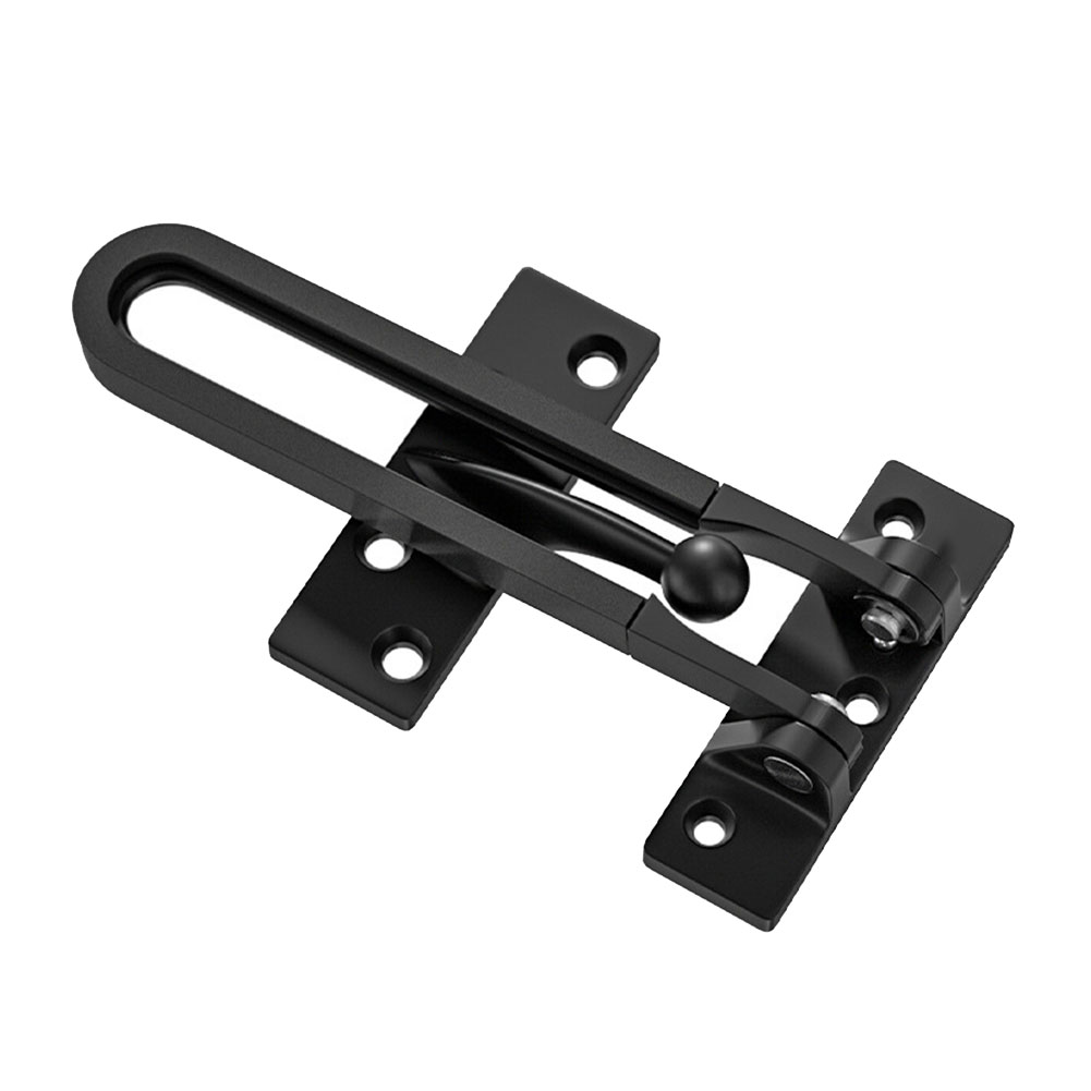 Security Chain Door - กลอนประตูโซ่ล็อคกันขโมยสีดำทำจากโลหะผสมสังกะสี สำหรับประตูทางเข้าบ้าน อุปกรณ์ฮาร์ดแวร์