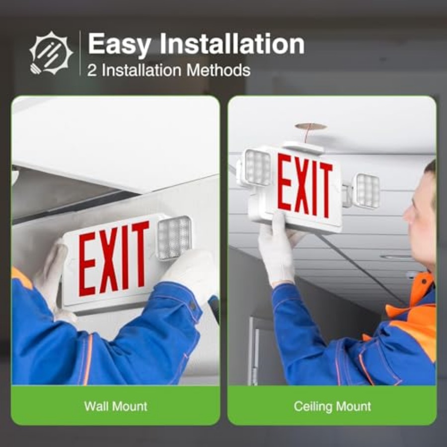 ป้ายไฟ LED ทางออกฉุกเฉินพร้อมไ - Emergency Exit Sign บทวิจารณ์และราคา